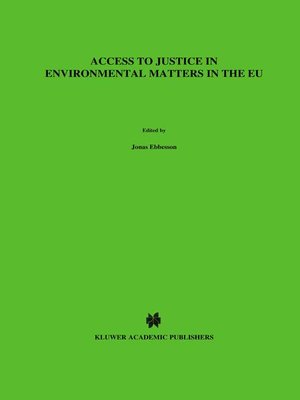 cover image of Access to Justice in Environmental Matters in the EU